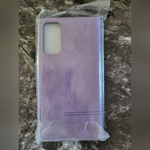 Purple Faux Leather Flip Case Designed For Galaxy S20 FE - Picture 2 of 4